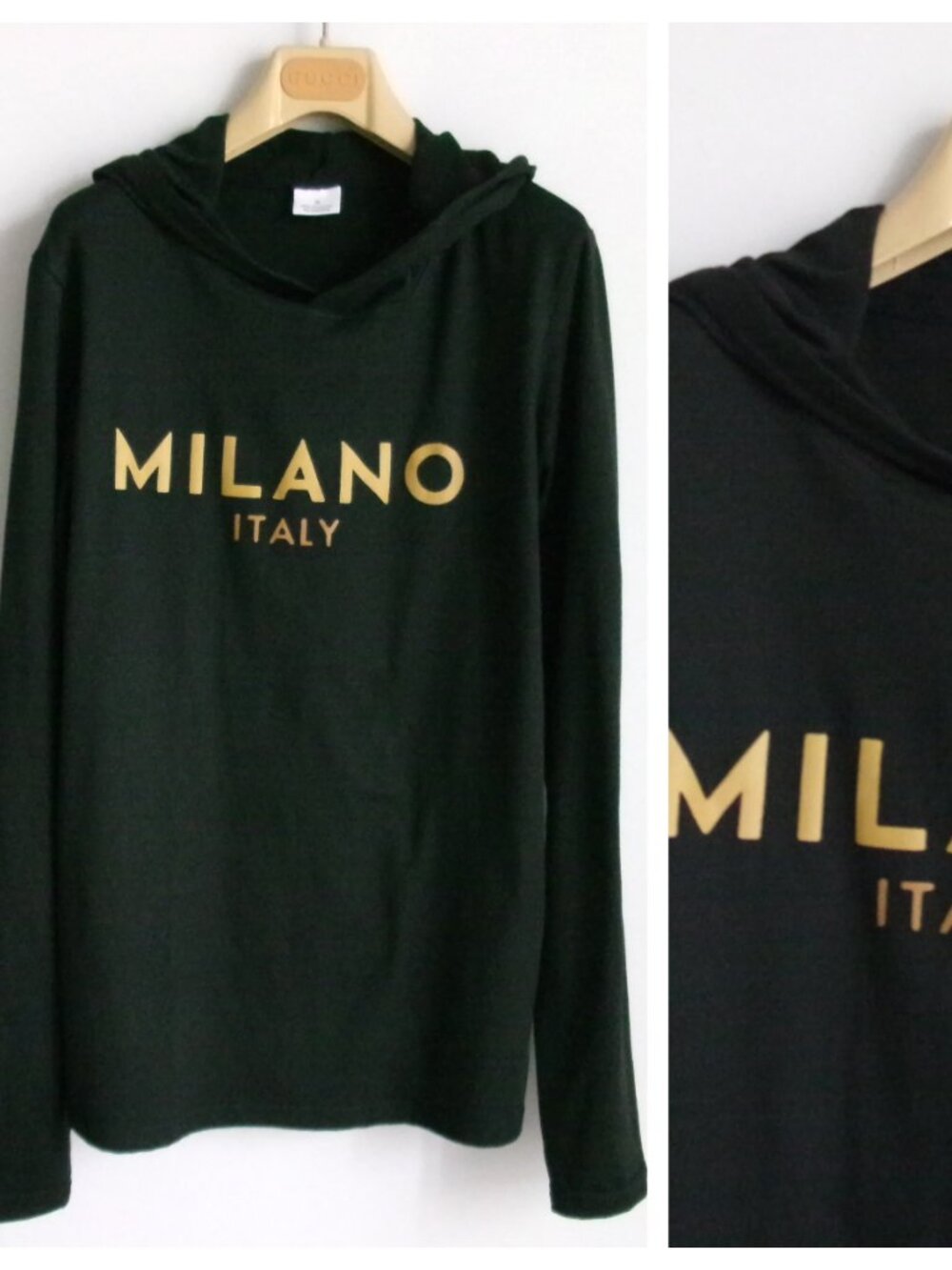 NWOT MILANO ITALY LOGO HOODIE SHIRT Sz-S